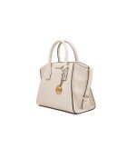 Bolso pequeño Avril de piel color crema -31x19x13 cm