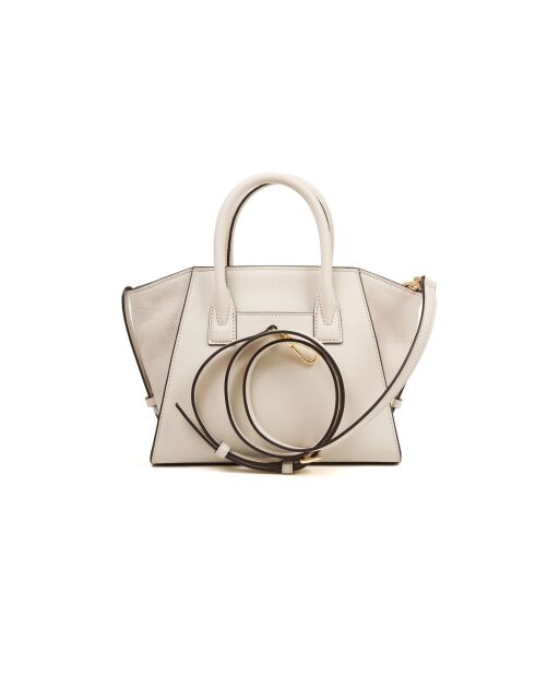 Avril Kleine Handtasche aus cremefarbenem Leder -31x19x13 cm