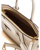 Bolso pequeño Avril de piel color crema -31x19x13 cm