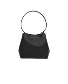 Pratt mittelgroße schwarze Schultertasche-28x22x14 cm