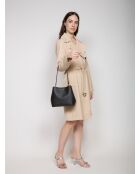 Pratt mittelgroße schwarze Schultertasche-28x22x14 cm