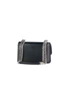 Schultertasche aus schwarzem Leder-23,5x15x7 cm