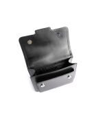 Schultertasche aus schwarzem Leder-23,5x15x7 cm