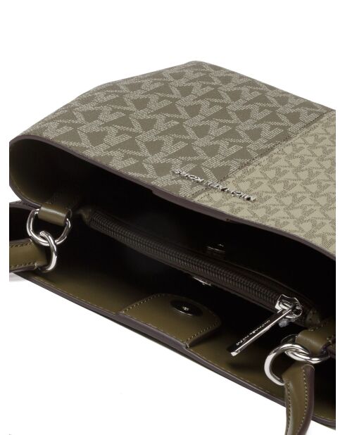 Bandolera tipo cubo mediana oliva-28x22x11 cm