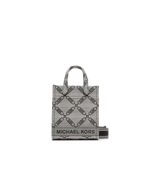 Sac à main Gigi extra petit Empire Logo Jacquard Naturel/Noir-17x20.5x7.5 cm