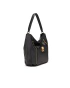 Addie Large Hobo Schultertasche aus schwarzem Leder, 45 x 32 x 13 cm