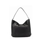 Addie Large Hobo Schultertasche aus schwarzem Leder, 45 x 32 x 13 cm