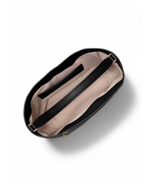 Addie Large Hobo Schultertasche aus schwarzem Leder, 45 x 32 x 13 cm