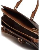 Sheila Mittelgroße Handtasche in Braun/Weiß - 29x21x9 cm