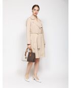 Sheila Mittelgroße Handtasche in Braun/Weiß - 29x21x9 cm