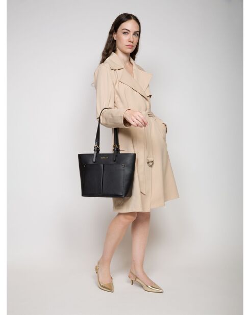 Bolsa Jet Set Travel mediana negra con doble bolsillo, 37 x 26 x 17 cm