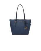 Charlotte Große Tragetasche aus Leder, 38 x 25,5 x 12 cm, Marineblau