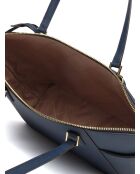 Charlotte Große Tragetasche aus Leder, 38 x 25,5 x 12 cm, Marineblau