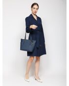 Charlotte Große Tragetasche aus Leder, 38 x 25,5 x 12 cm, Marineblau