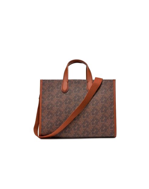 Sac à main Gigi grand format avec logo Empire Signature Marron-39.5x30x13.5 cm