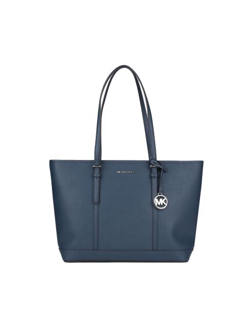 Sac fourre-tout en Cuir Jet Set Travel grand format Marine-43x29x16 cm