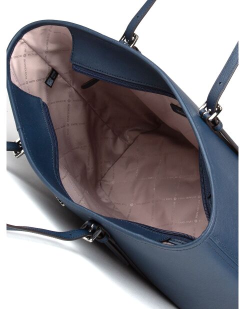 Sac fourre-tout en Cuir Jet Set Travel grand format Marine-43x29x16 cm