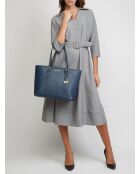 Sac fourre-tout en Cuir Jet Set Travel grand format Marine-43x29x16 cm