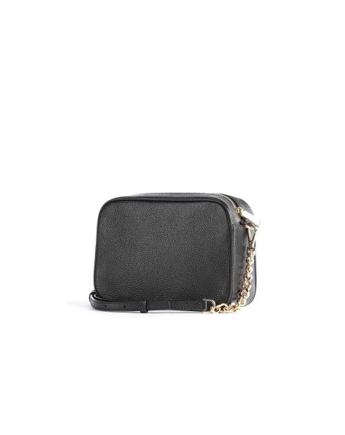 Middelgrote zwarte Jet Set leren schoudertas-21x14x6 cm