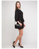 Mittelgroße Schultertasche Jet Set aus Leder, 21 x 14 x 6 cm, Schwarz