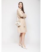 Greenwich Schultertasche mit kleiner Klappe Cremefarben -20x18x8 cm