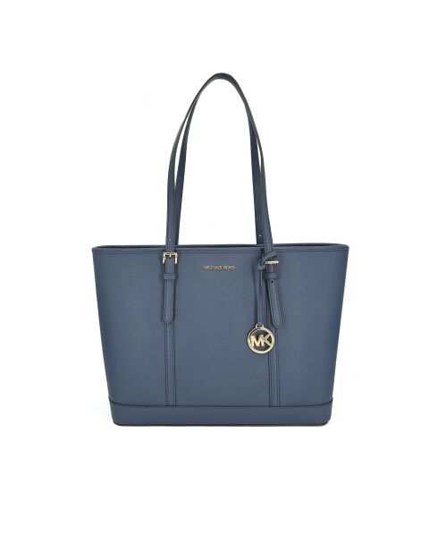 Sac fourre-tout en Cuir Jet Set Travel grand format Marine-43x29x16 cm