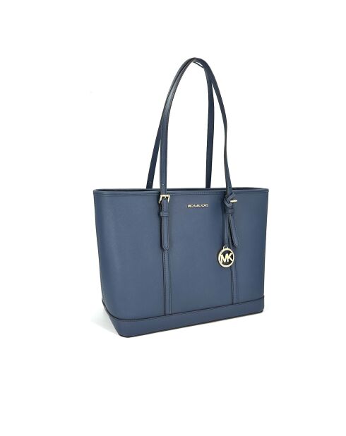 Sac fourre-tout en Cuir Jet Set Travel grand format Marine-43x29x16 cm