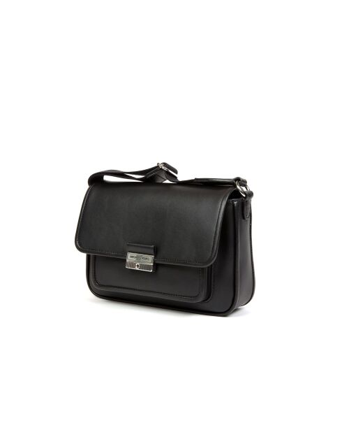 Bradshaw middelgrote zwarte leren koerierstas -23,5x6,4x5,7 cm