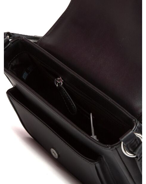 Bradshaw middelgrote zwarte leren koerierstas -23,5x6,4x5,7 cm