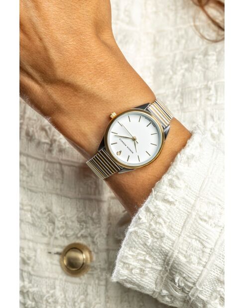 Montre en quartz pour femme argenté/doré