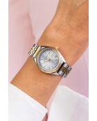 Montre en quartz pour femme rayons de soleil argenté/doré