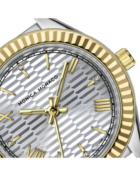 Montre en quartz pour femme rayons de soleil argenté/doré