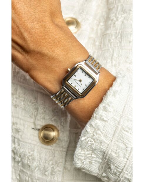 Montre en quartz pour femme argenté/doté
