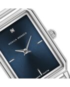 Montre en quartz pour femme rayons de soleil argentée