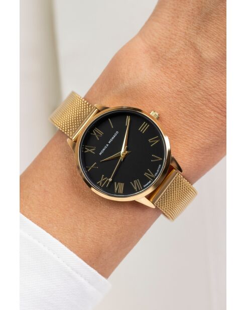 Montre en quartz pour femme dorée