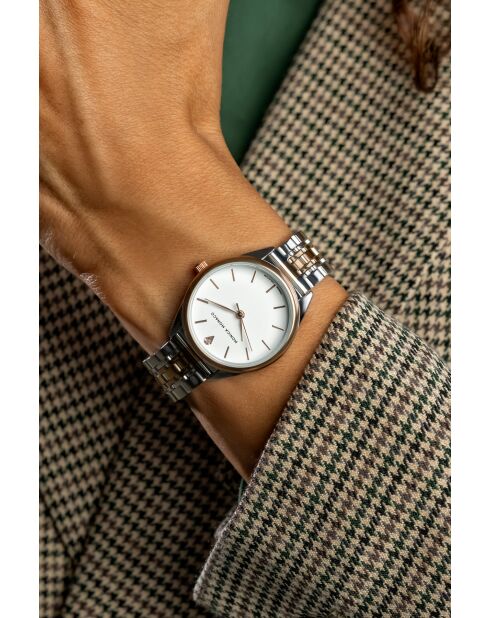 Montre en quartz pour femme argenté/doté