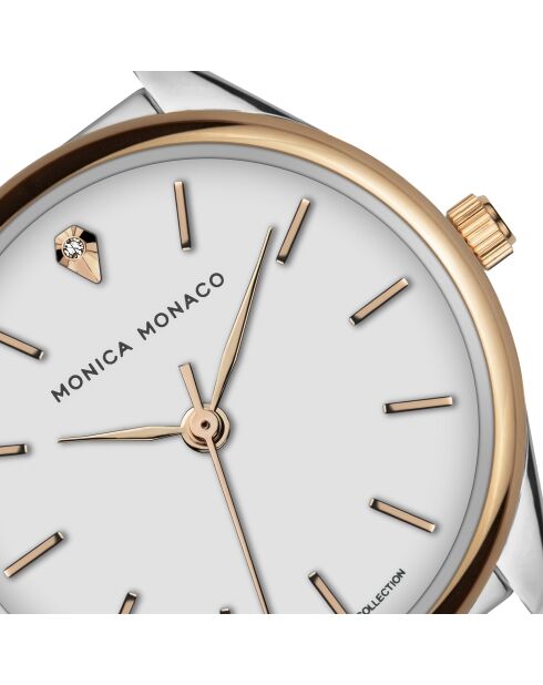 Montre en quartz pour femme argenté/doté