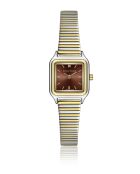 Montre en quartz pour femme rayons de soleil argenté/doré