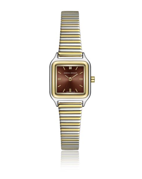 Montre en quartz pour femme rayons de soleil argenté/doré