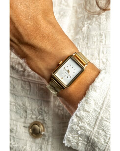 Montre en quartz pour femme dorée