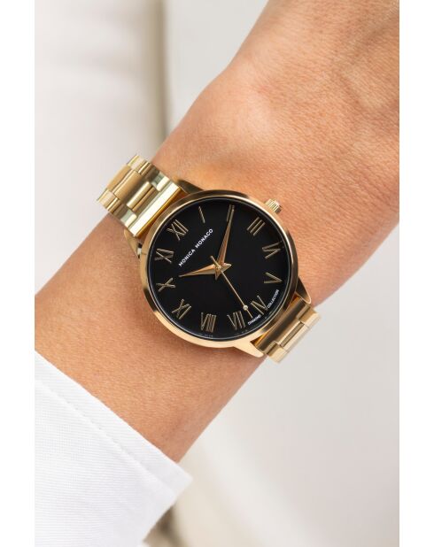 Montre en quartz pour femme dorée
