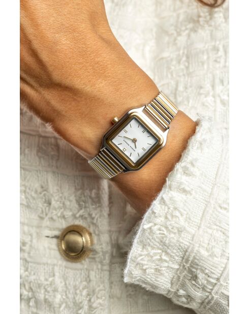 Montre en quartz pour femme argenté/doté