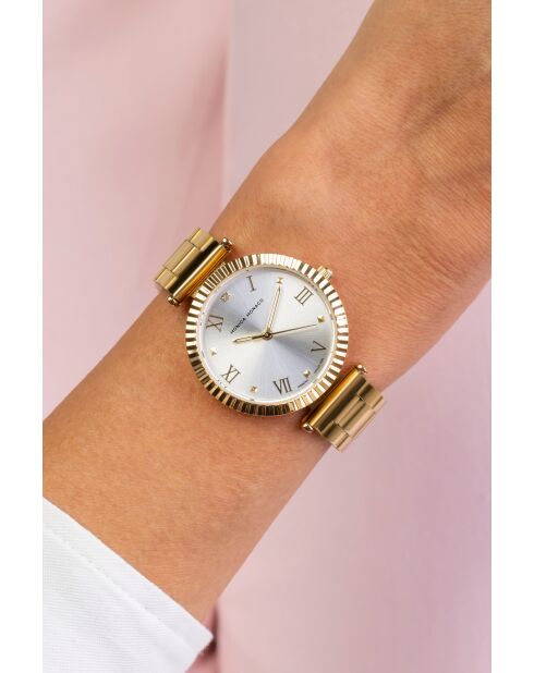 Montre en quartz pour femme rayons de soleil dorée