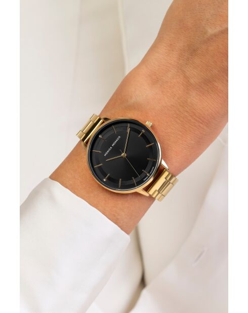 Montre en quartz pour femme rayons de soleil dorée