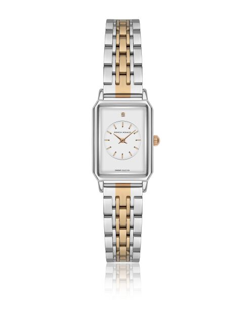 Montre en quartz pour femme argenté/doré rose