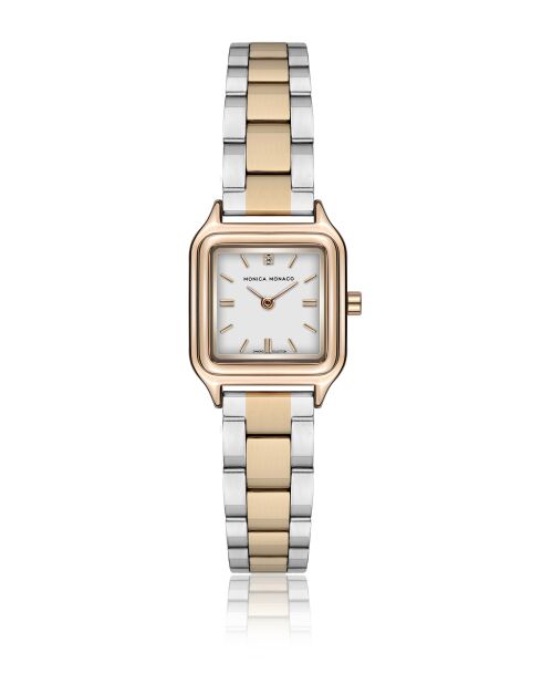 Montre en quartz pour femme argenté/doré rose