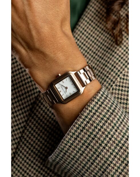 Montre en quartz pour femme argenté/doré rose