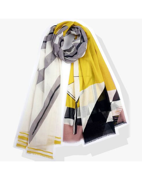 La Sieste gelber Schal aus 100% Bio-Baumwolle - 100x200 cm