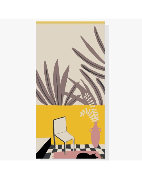 La Sieste gelber Schal aus 100% Bio-Baumwolle - 100x200 cm