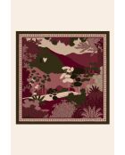 Khakifarbener Schal aus 100% Baumwolle - 100x100cm